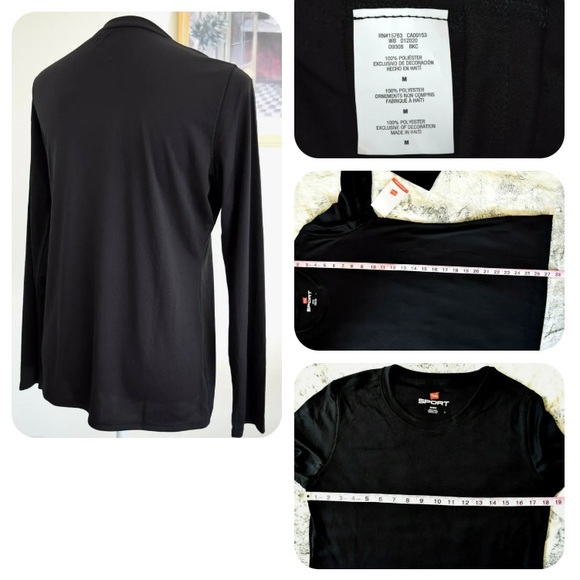 NWT Women's Hanes Sport Base Layer Long Sleeve Crew Neck Pullover Black,… - Picture 2 of 2